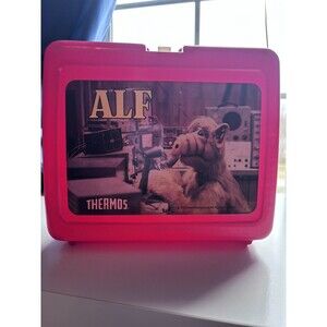 Vintage 1987 ALF Thermos Brand Lunchbox Ham Radio Plastic Red Lunch Box